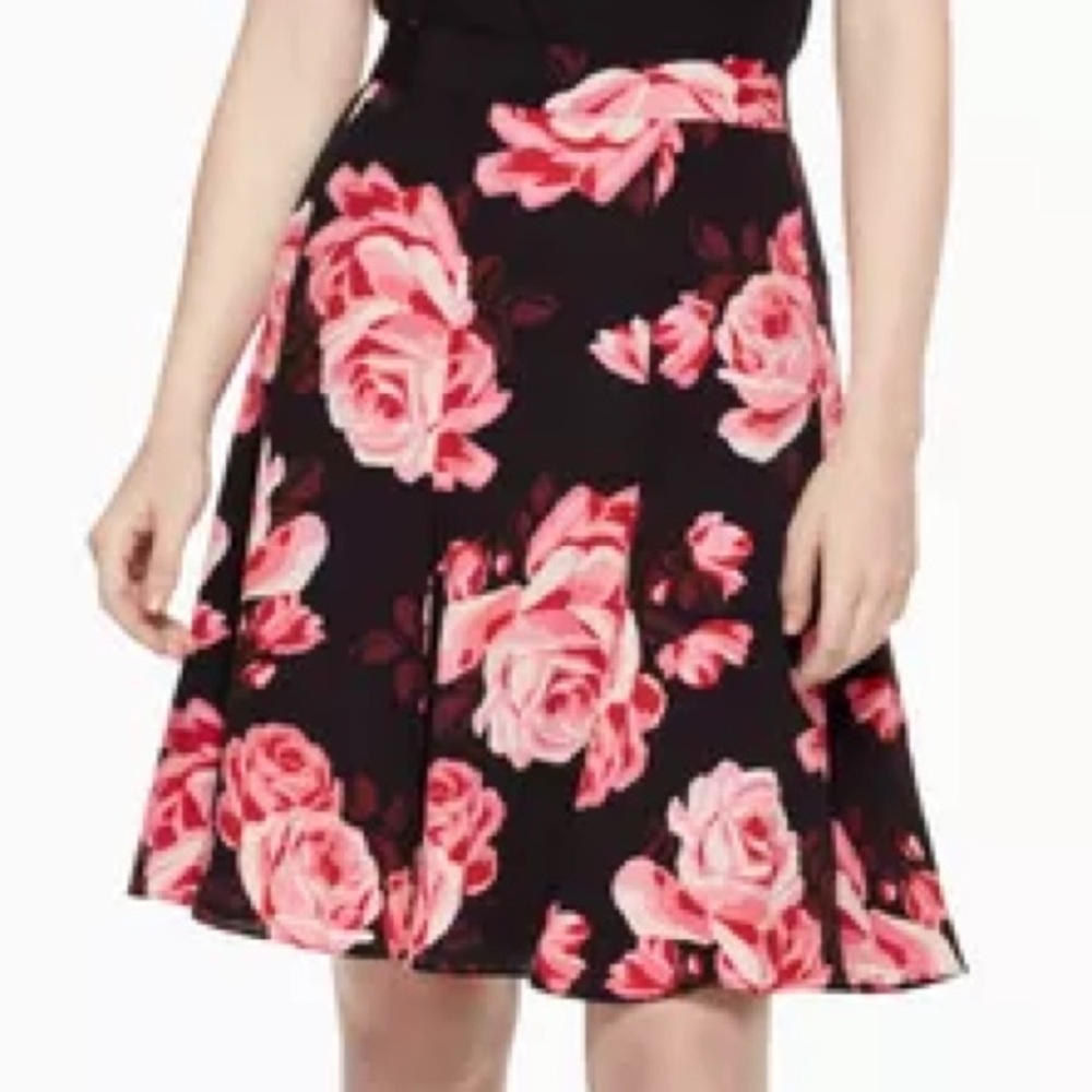 Kate Spade New York Rosa Crepe Lined Knee Length Pink Rose Skirt